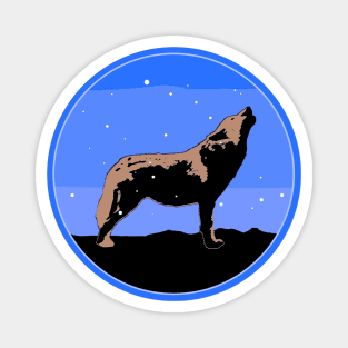 Howling Wolf in Winter Magnet